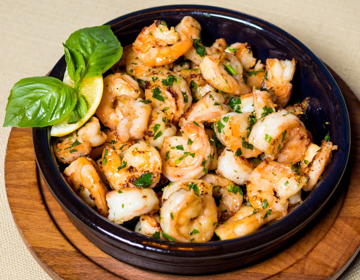 Gambas sautees a l'ail