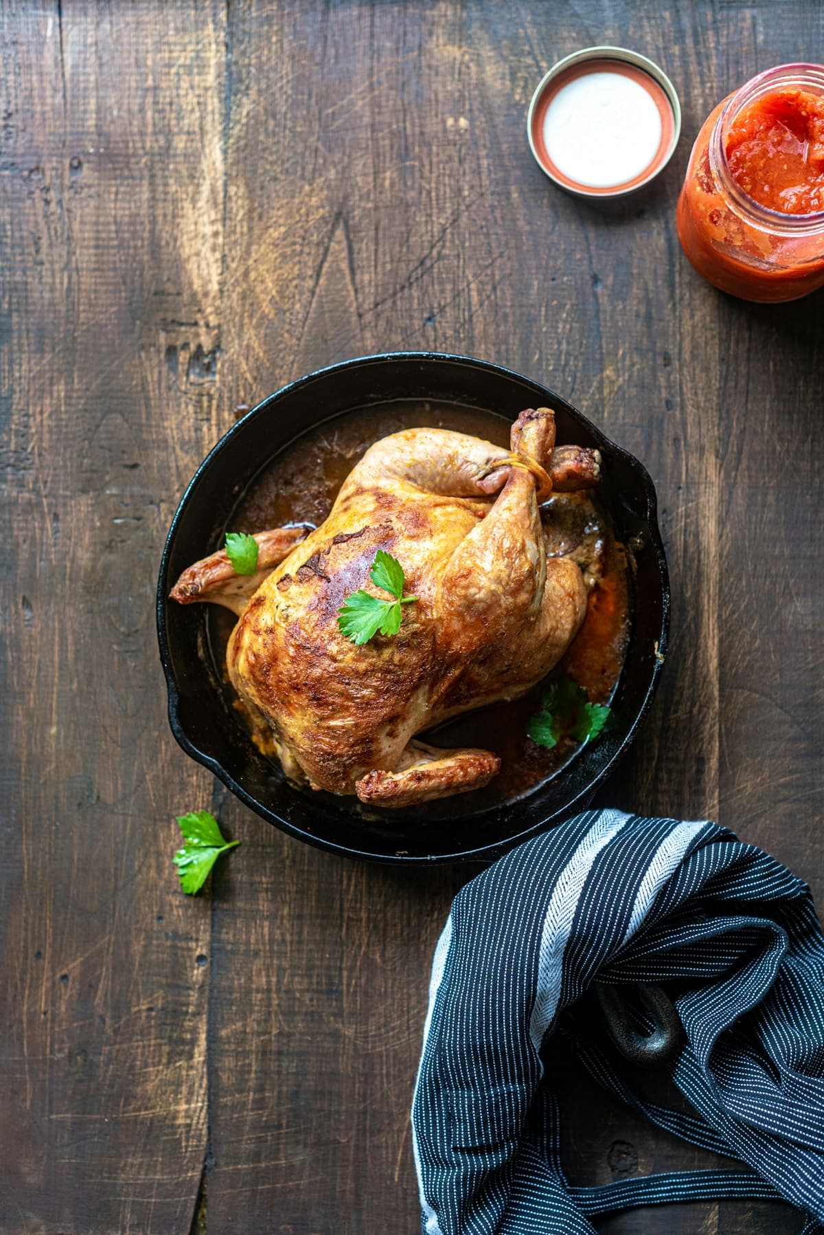 Poulet fermier roti