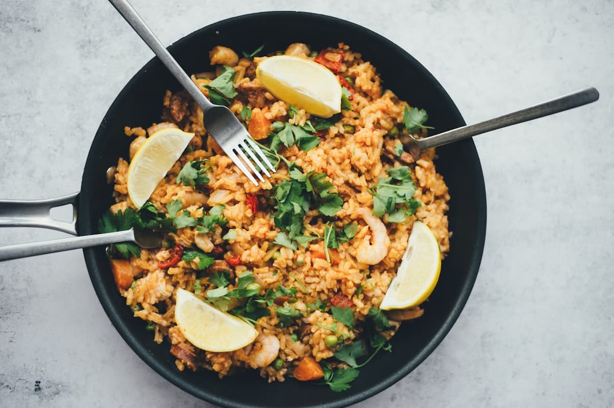 Riz saute aux crevettes