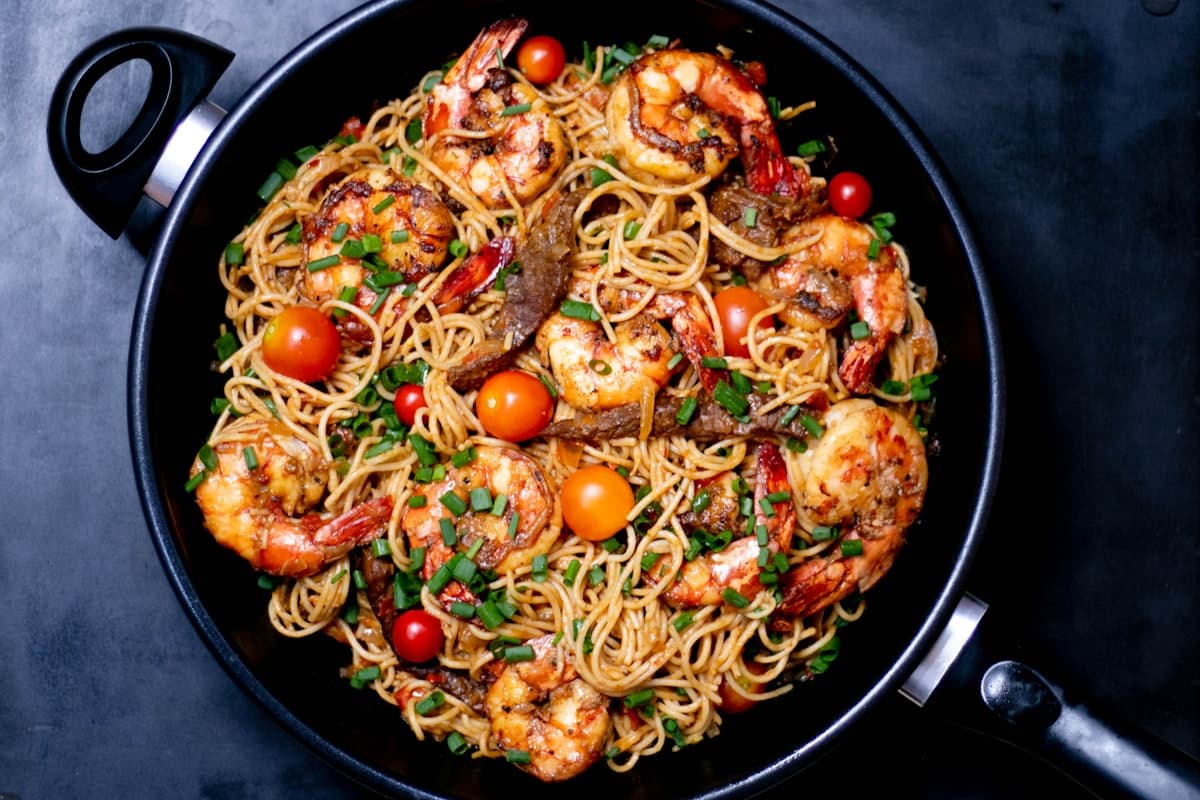 Spaghetti aux gambas