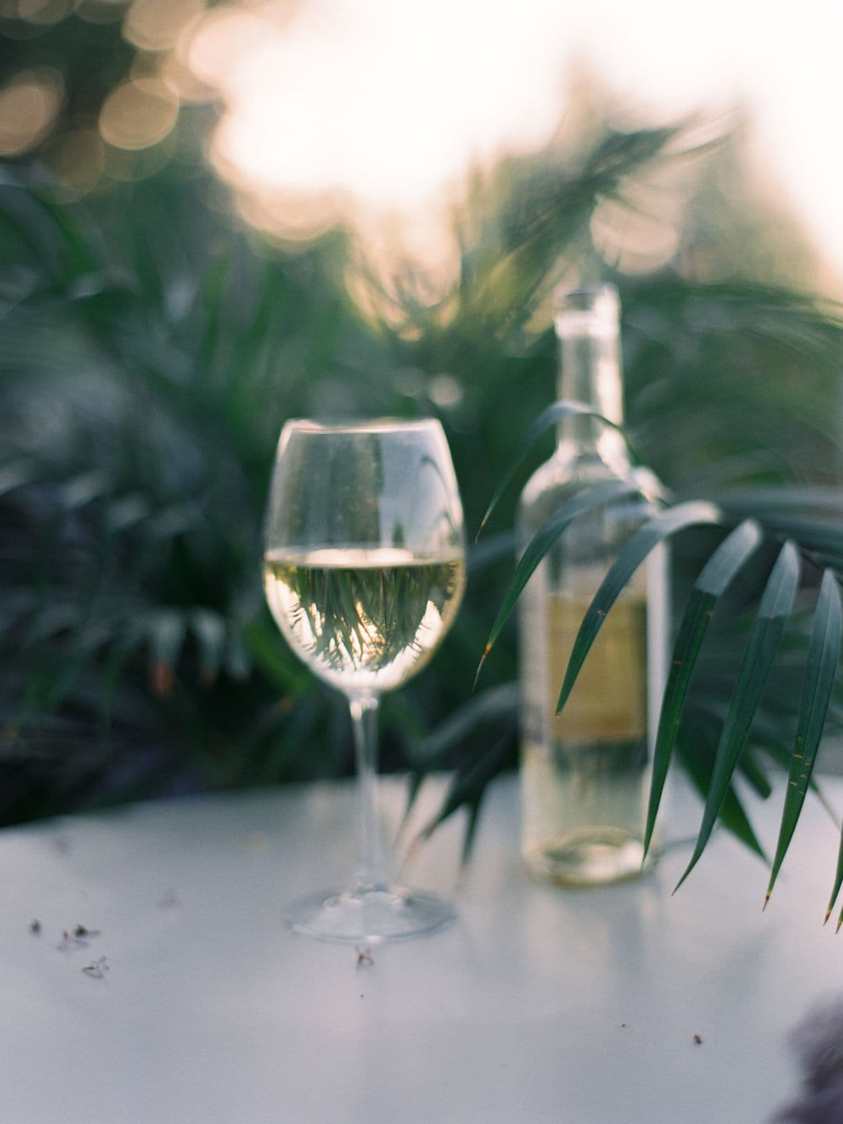 Vin blanc, la bouteille